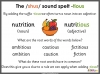 Words Ending with the 'shus' Sound Spelt -cious or -tious - Years 5 and 6 Teaching Resources (slide 8/42)